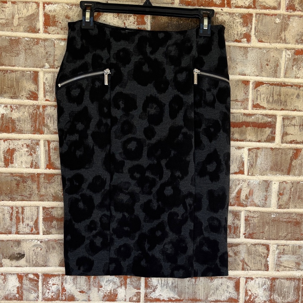 Michael Michael Kors Leopard Print Knit Pencil Skirt